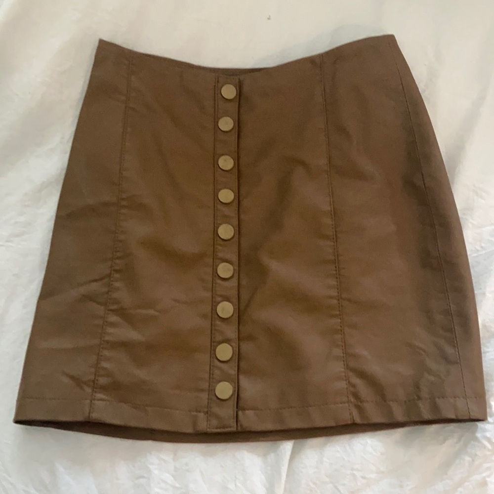 Free People faux leather mini skirt